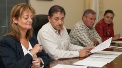 Marisol Boga y Valent�n Alfons�n (centro) durante un pleno de Dodro en el a�o 2011, cuando gobernaba el PP