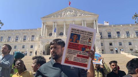 Protesta el pasado mes de septiembre frente al Parlamento portugus contra los planes de endurecimiento de la poltica migratoria 