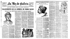 La Voz de Galicia public� en primera p�gina las noticias del fallecimiento de la autora y un homenaje posterior