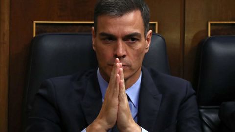 El presidente del Gobierno, Pedro Sanchez, hoy en el Congreso de los Diputados