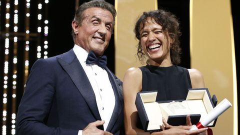 Mati Diop, junto a Sylvester Stallone