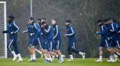 Los jugadores del Oviedo en El Requex�n