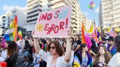 La manifestaci�n del Orgullo LGTB transcurri� entre c�nticos festivos y reivindicativos.