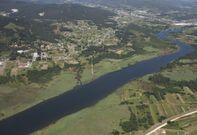 Vista a�rea del Ulla con el municipio de Dodro en la mitad superior de la imagen. 