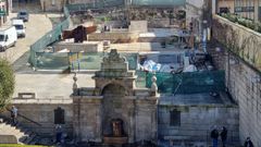 La piscina termal de As Burgas, en obras.