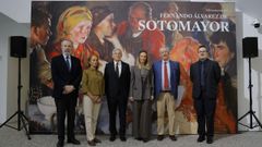Representantes de la Fundacin Barri, el Museo del Prado y la familia de lvarez de Sotomayor, este jueves en la presentacin en A Corua de una exposicin dedicada al pintor con motivo del 150. aniversario de su nacimiento en Ferrol