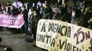 Una manifestacin frente a los juzgados de Lugo en el Da de la Eliminacin de la Violencia contra la Mujer. 