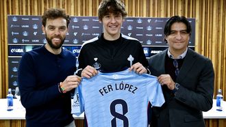 Fer L�pez, en su presentaci�n a su regreso al Celta como cedido.