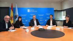 Facio, Pousada, Gmez, Oujo y Maroas mantuvieron una reunin en la sede de la Consellera de Sanidade.