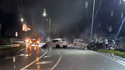 Imagen cedida del momento del accidente en Mugardos