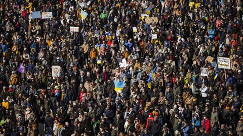 Manifestaciones contra la invasin rusa, en Zrich, Suiza.