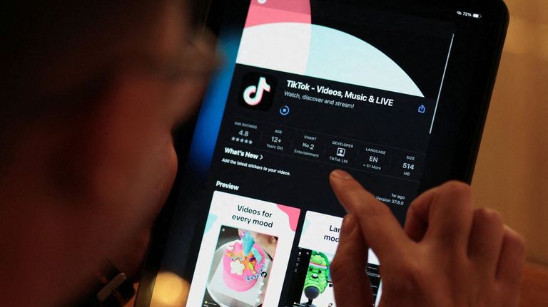 Una persona descarga la aplicaci�n de TikTok en su m�vil