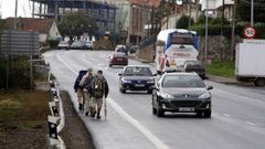 La N-547 a su paso por O Pino