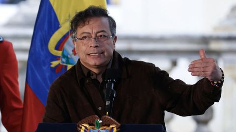 El presidente de Colombia, Gustavo Petro, durante un acto pblico el pasado viernes en Bogot.