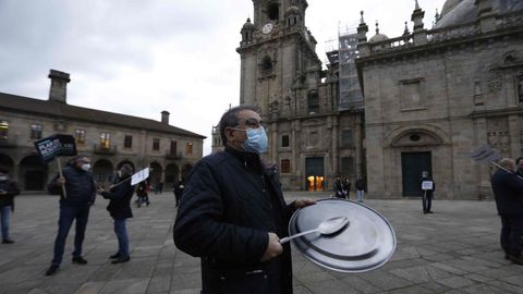 Concentracin en la plaza de A Quintana de Santiago