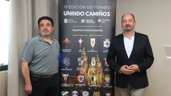 Suso Miguens, presidente del Sporting Santiago, y Xos� Manuel Merelles, director xeral de Turismo, en la presentaci�n del torneo Unindo Cami�os