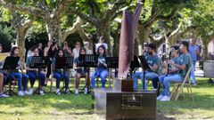Inauguraci�n de la escultura en homenaje a las v�ctimas contra o natcotr�fico en Ravella