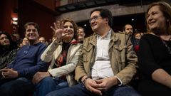 La vicesecretaria general del PSOE, Mara Jess Montero y el secretario general del PSOE de Madrid, scar Lpez, en un acto celebrado en la Alcorcn