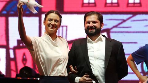 Boric y su pareja en inauguracin de las Fiestas Patrias de Chile el pasado 14 de septiembre.  