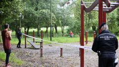 En el parque de Castrelos en Vigo la Polic�a LOcal clausur� un parque biosaludable esta ma�ana. 