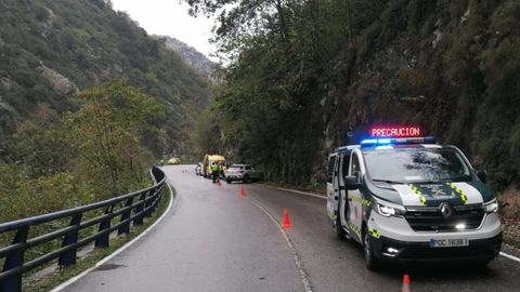Lugar del accidente, en Pe�amellera Baja