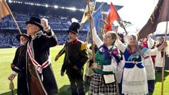 Representaci�n de la Reconquista antes del Celta-Alav�s en Bala�dos del pasado 22 de marzo.