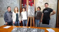 Juan Barcala, Margarita Campos, Chus Caram�s, Lidia Rozados y Jos� G�mez, en la presentaci�n de ayer.