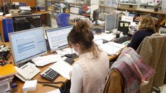 Oficinas municipales en el Ayuntamiento de Ferrol, en foto de archivo.