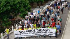 Manifestaci�n del personal civil de Defensa