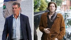 El actor Pierce Brosnan, a la izquierda, y su hijo Christopher, en la fotografa derecha