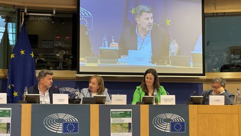 Imagen de los participantes en el panel en el Parlamento europeo