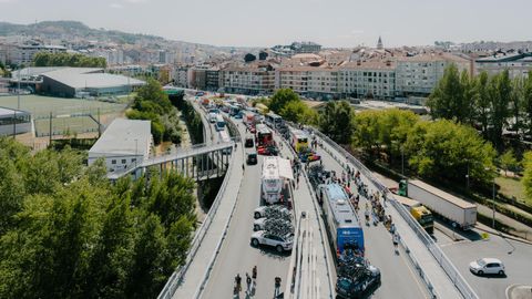 Vista de la Ponte do Milenio antes de la salida de La Vuelta.