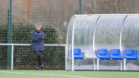 Rub&eacute;n Dom&iacute;nguez en una sesi&oacute;n de entrenamiento en A Xunqueira