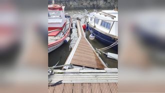 Destrozos en el puerto de Mi�o por el temporal