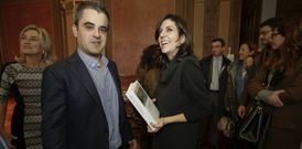 Rub�n Ventureira y Elena Pardo presentaron el libro en el lugar en el que Picasso estudi�. 