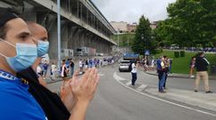 Aficionados del Real Oviedo en el Carlos Tartiere