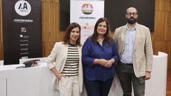Luca Surez, Luisa Pita y Diego Cascn, en la presentacin del proyecto conjunto.
