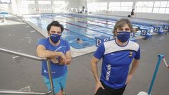 Felipe y Silvano, en la remozada piscina de Batallones