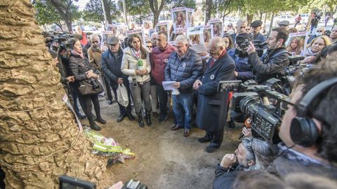 La familia y allegados de Marta, durante una concentracin en Sevilla el pasado mes de enero