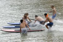 Un grupo de participantes no Trinautl�n.<span lang= es-es > </span>