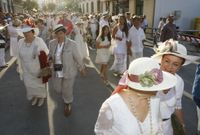 El ambiente del Ribadeo Indiano que se respiraba ayer en la villa.