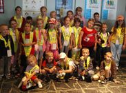 Un grupo de ni�os de Chern�bil de vacaciones en Galicia, durante una visita a Vigo. 