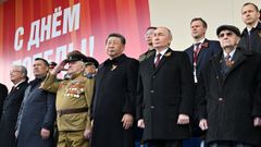 Vladimir Putin junto al presidente chino, Xi Jinping, en el 80 aniversario de la derrota de la Alemania Nazi.