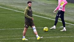 Pablo Dur�n, en el entrenamiento del Celta del pasado jueves.