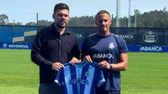 Kevin Cabado (izquierda) y Alberto Rodr�guez, posando en el D�por Training Center.