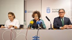 La�gerente del ERA, Nerea Monroy; la consejera de Derechos Sociales y Bienestar, Marta del Arco, y el director general de Promoci�n de la Autonom�a Personal y Mayores, Enrique Rodr�guez Nu�o