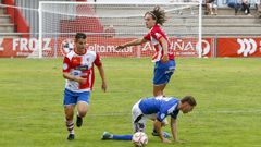Hugo Garc�a, saltando en una acci�n durante el partido de la semana pasada frente al Berganti�os.
