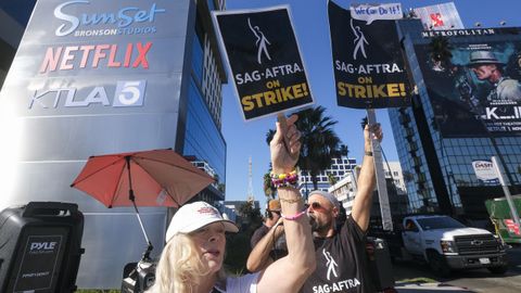 Protesta de trabajadores de la industria de Hollywood