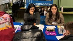 Los 295 alumnos de primero y segundo de bachillerato del IES Rosal�a de Castro participaron el martes en la VI Feira das Profesi�ns, organizada por la AMPA del centro y su departamento de Orientaci�n. La actividad cont� con dos apartados, uno centrado en entidades e instituciones y otro en experiencias personales.