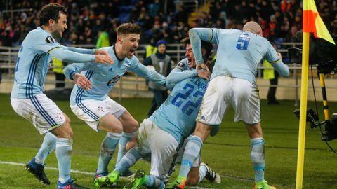 Cabral anot� en la pr�rroga el gol del triunfo del Celta ante el Shakhtar Donestk en el 2017.